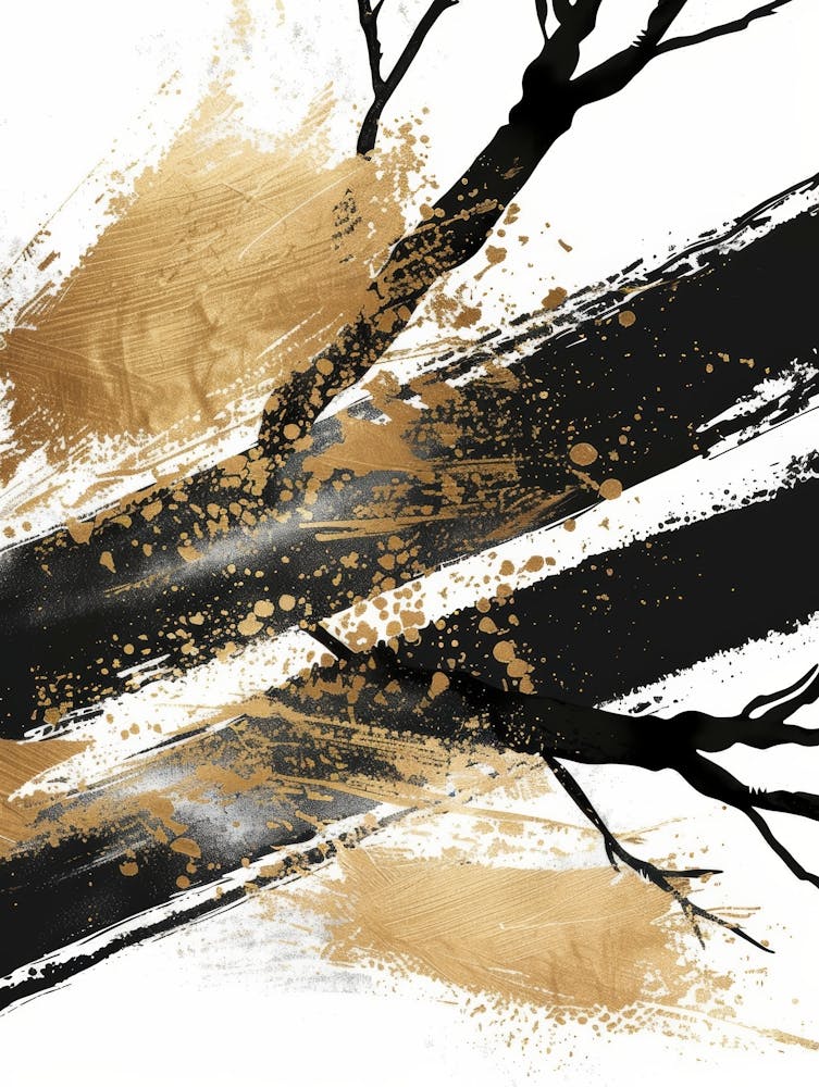 Gold Brushstrokes Canvas Print 2