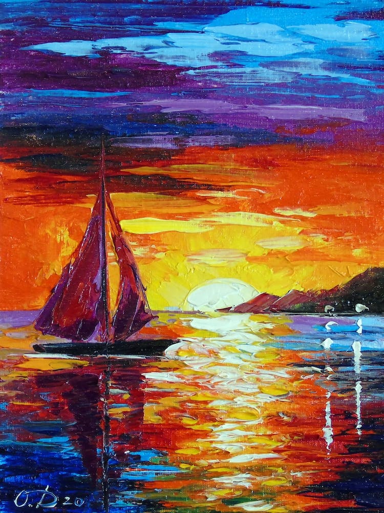 Evening sailboat
