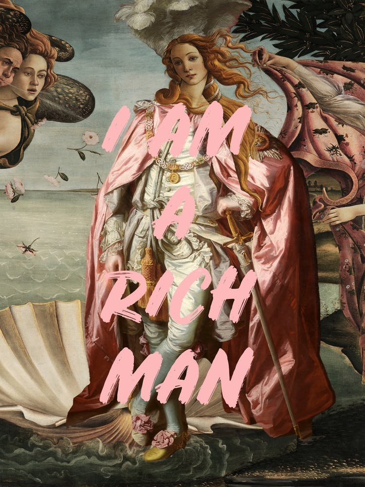 Venus Is A Rich Man Pink Text
