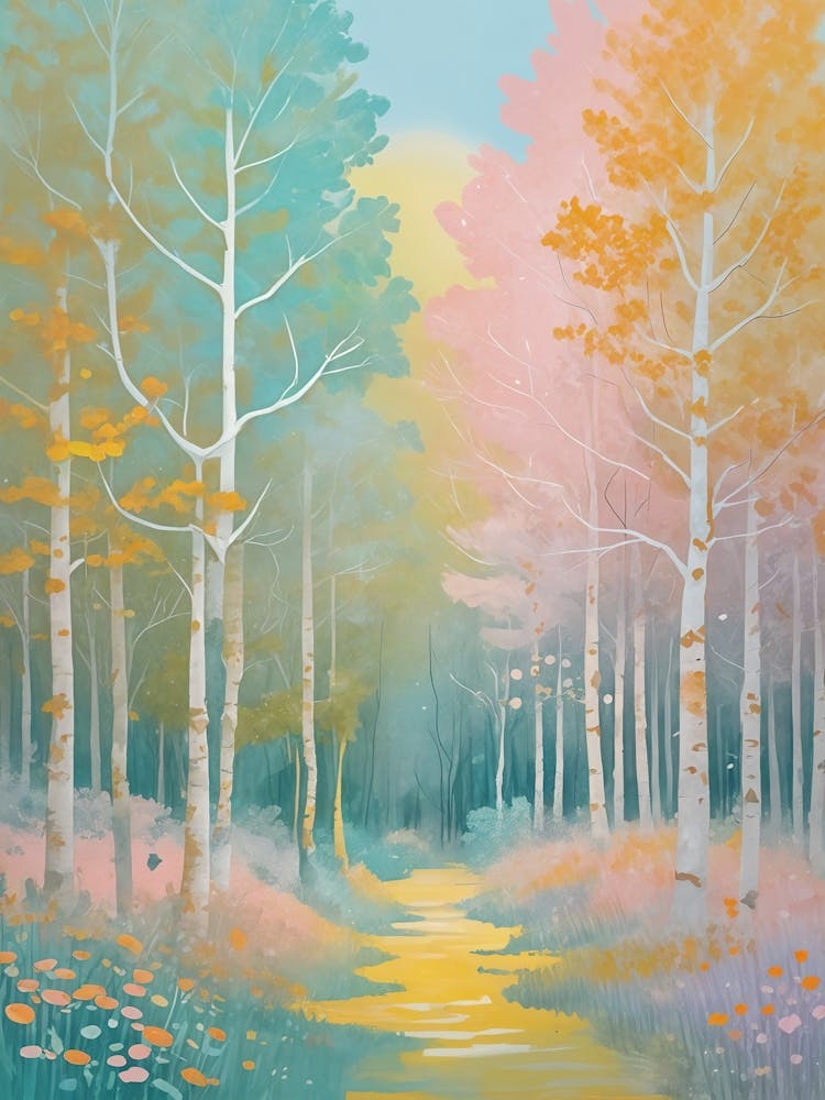 Misty Rainbow Forest