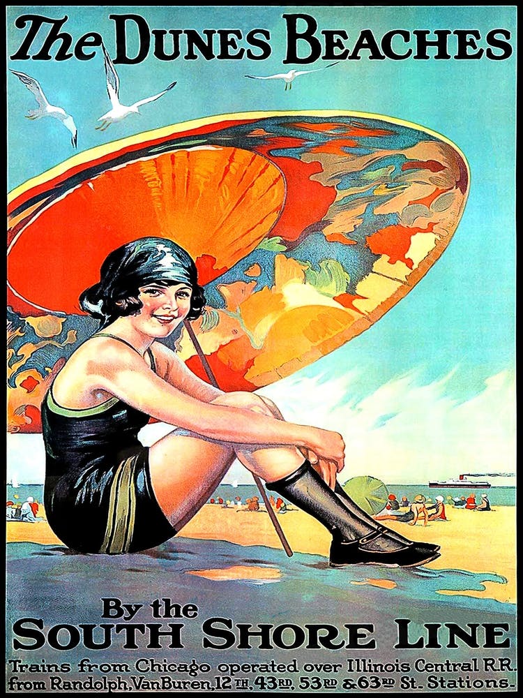 Dunes Beaches, Girl Under Umbrella