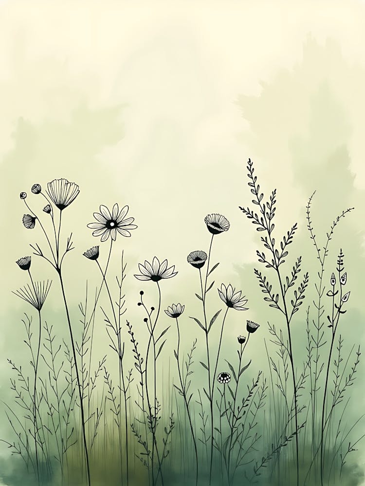 Sage Meadow Botanical Illustration