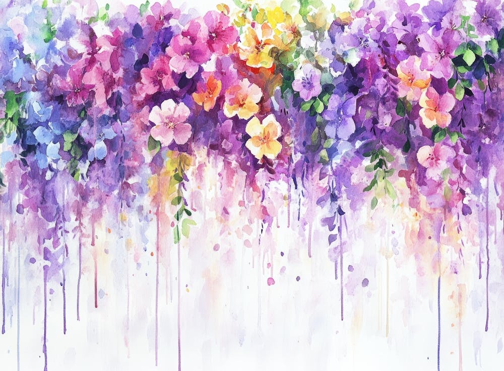 Purple Wisteria Painting