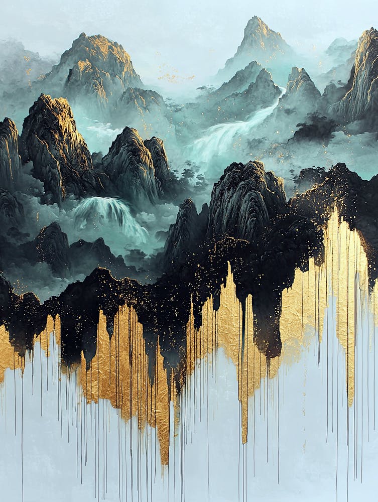 Kilimanjaro Golden Peaks - Gilded Abstraction