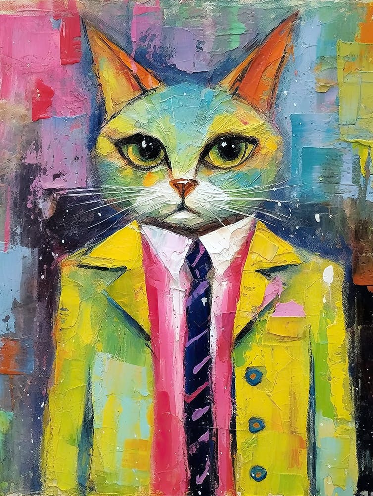 Purrfectly Vogue; Coups de Pinceau à l'Huile Inspirés des Chats