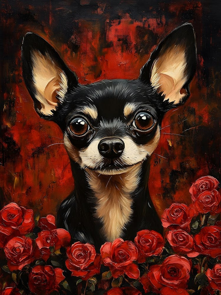 Chihuahua And Roses 4
