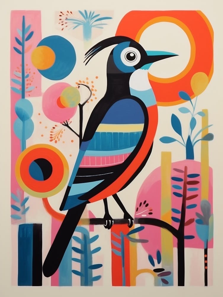 Colourful Scandi Bird Magpie 3