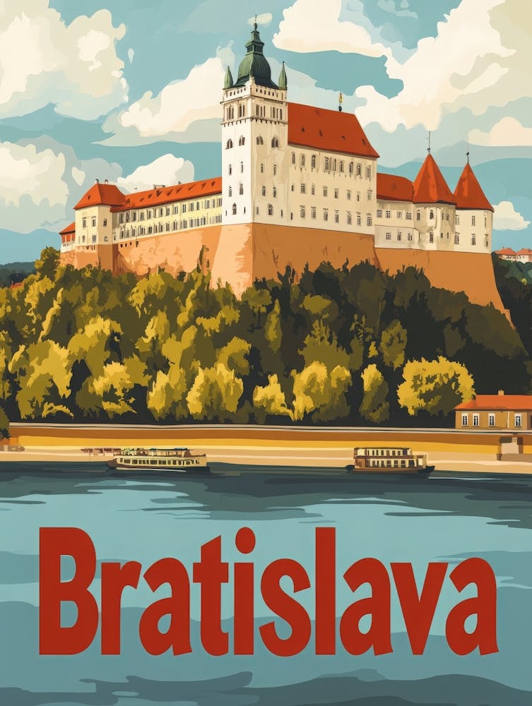 Aihrgdesign A Vintage Travel Poster Of Bratislava 2