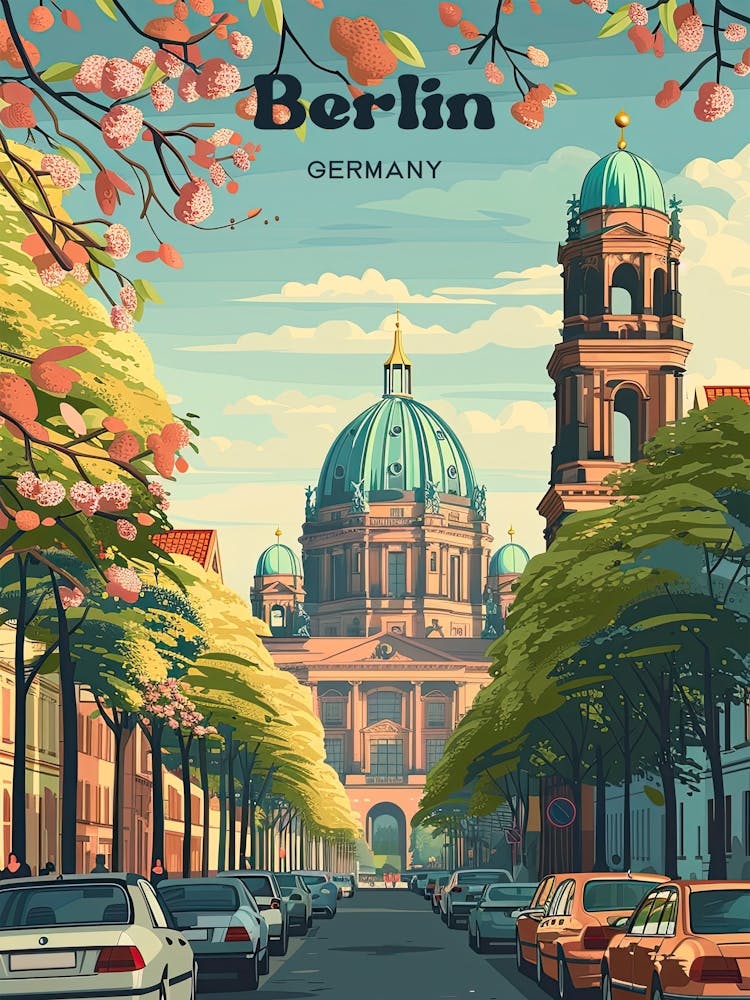 Berlin Germany Cathedral Digital Travel Art