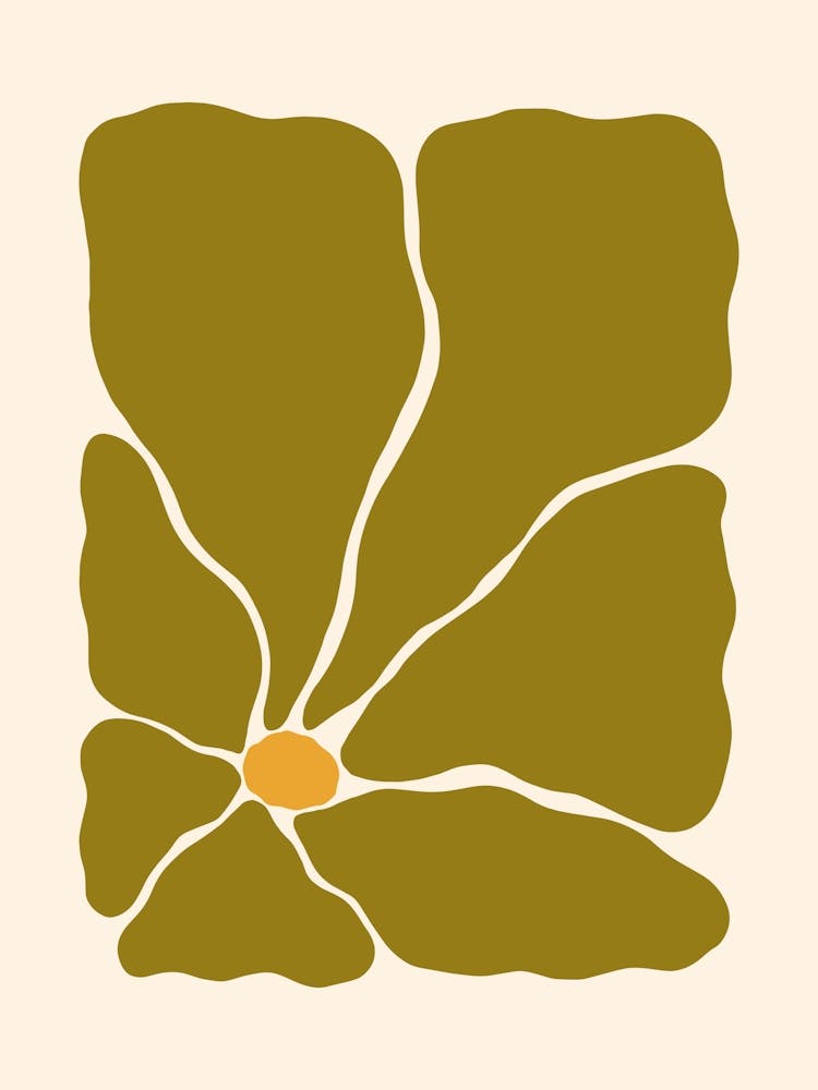 Abstrakte Blume 03 - Gelb Grün