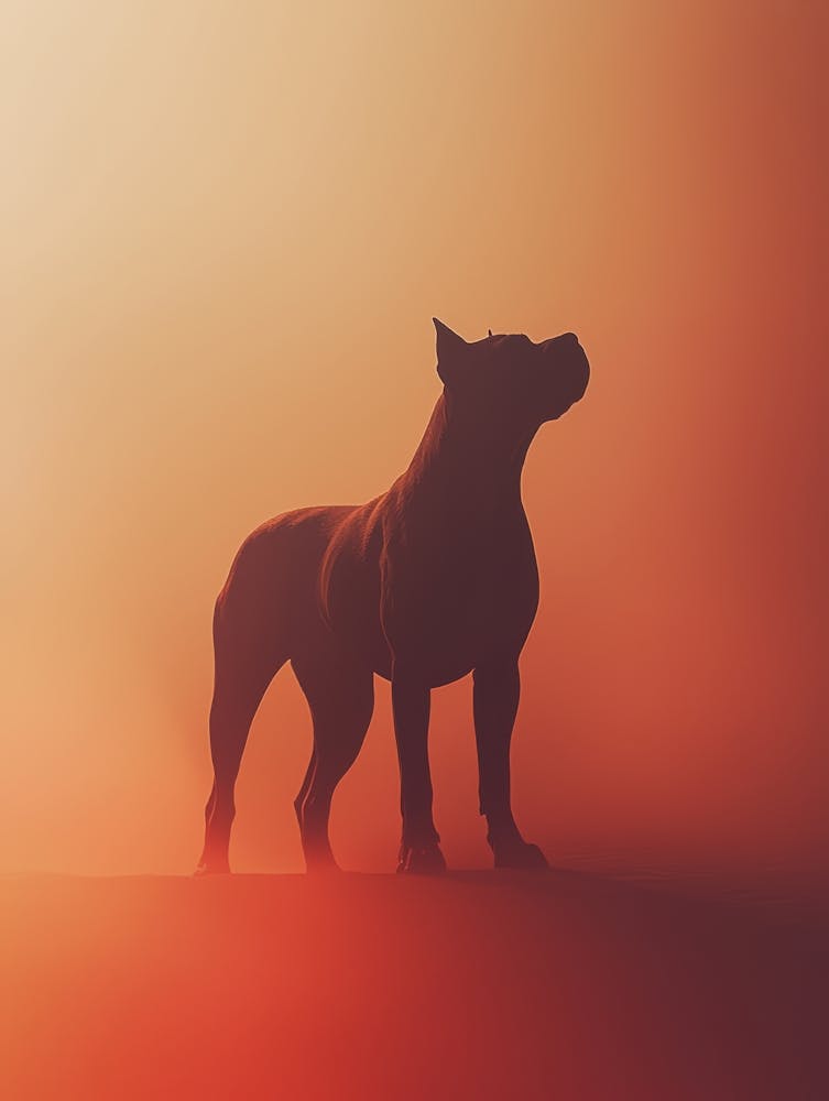 Silhouette Of A Dog. Generated AI. Wall