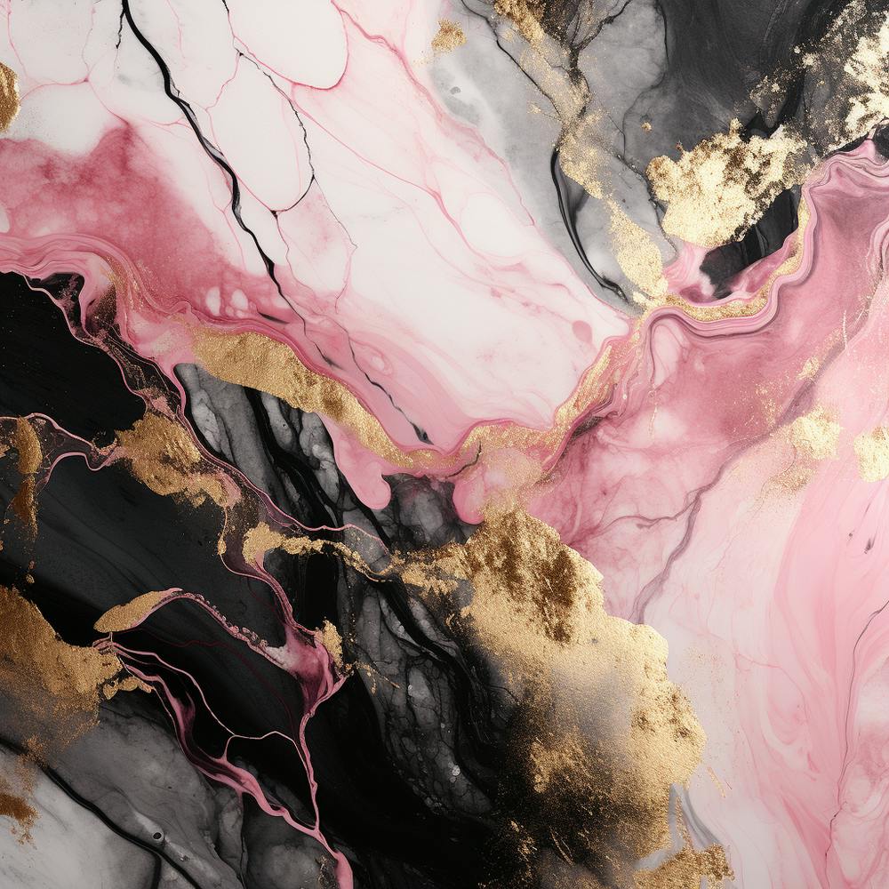 Pink Gold Marble Abstract Painting