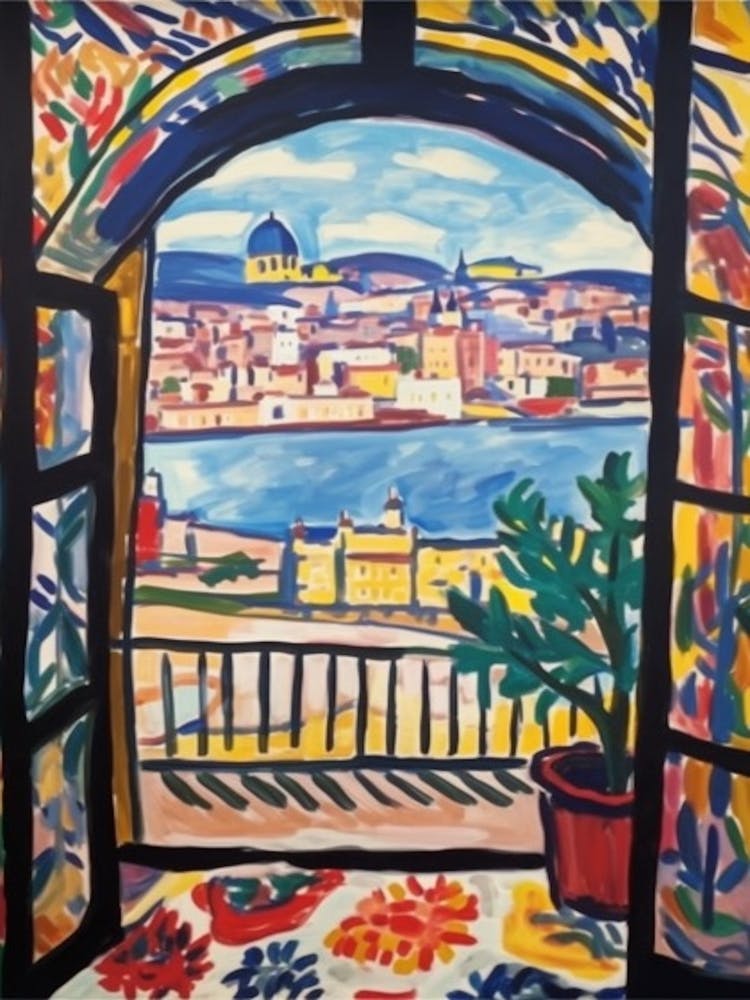 Fenster Budapest, Ungarn im Stil von Matisse 1