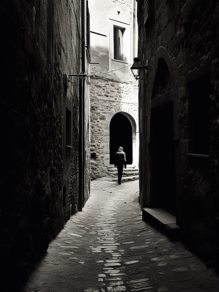 Volterra, Italy,  Black And White Analogue Photography  1