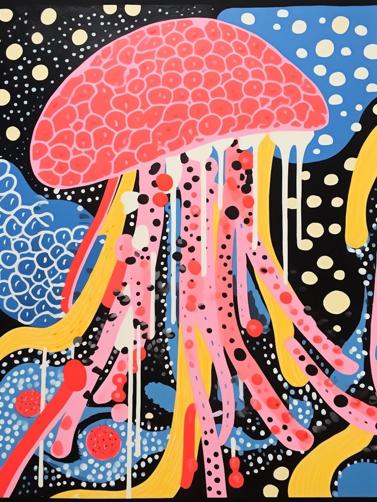 Polka Dot Pop Art Jelly Fish 3
