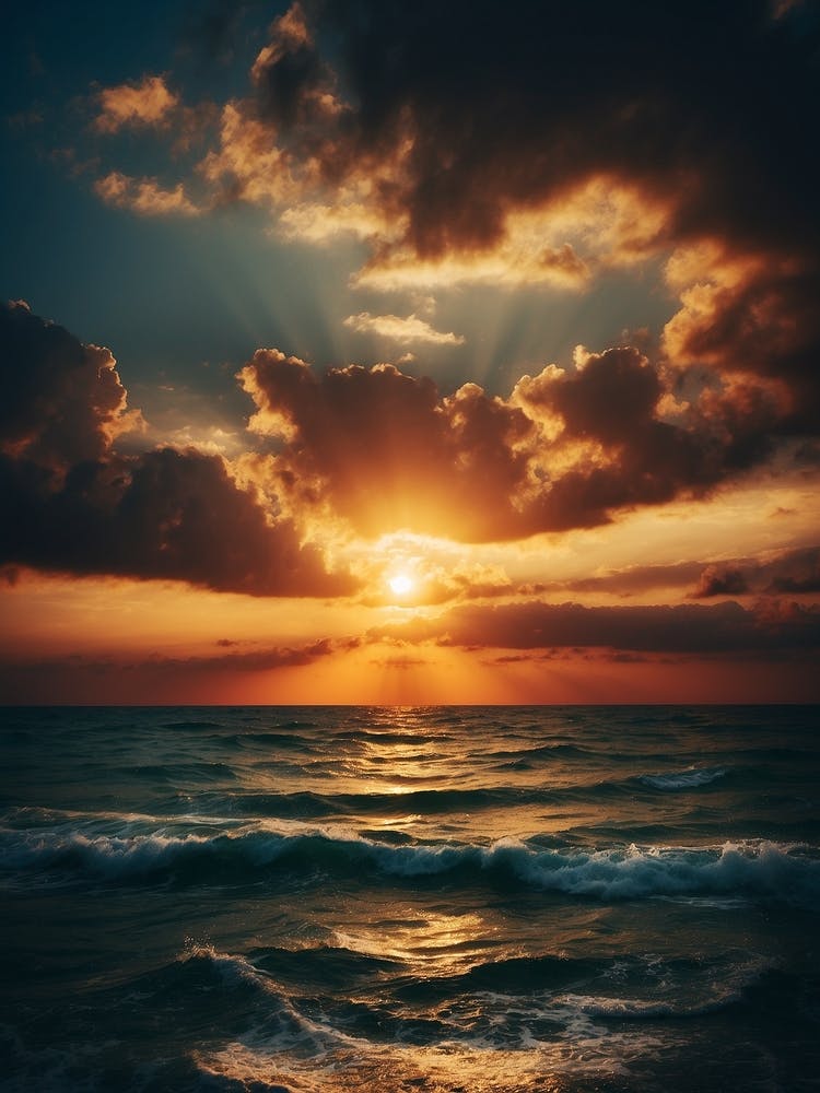 sunset over the sea