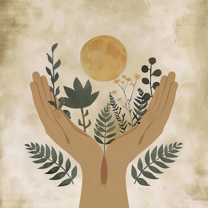 Boho Hand And Moon