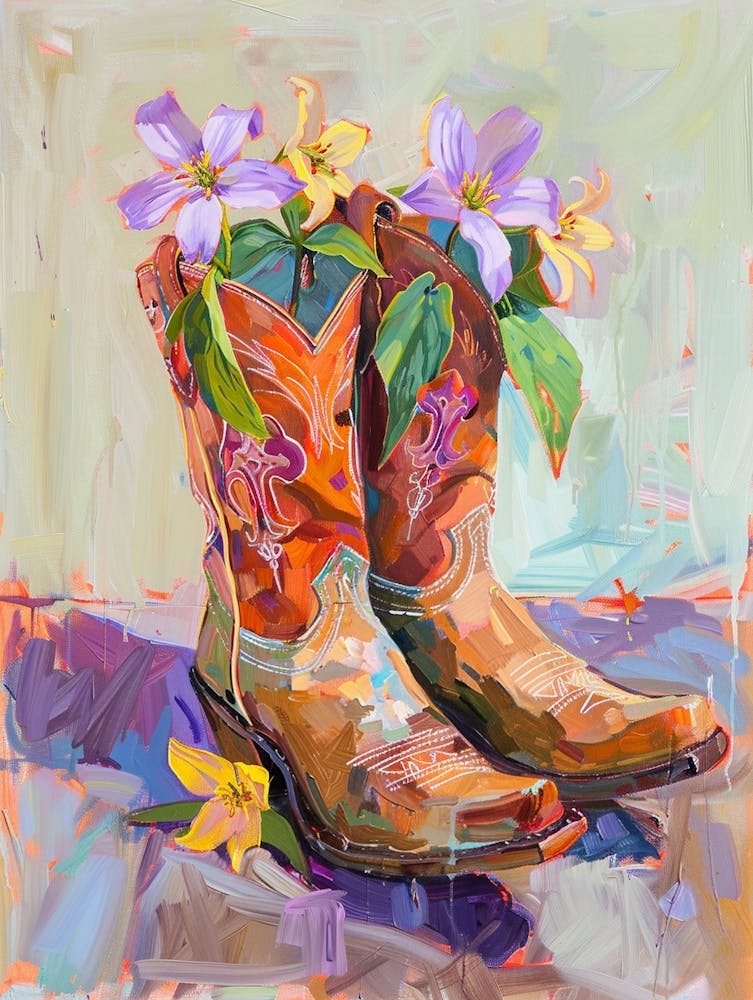 Cowboy Boots And Wildflowers Prairie Trillium