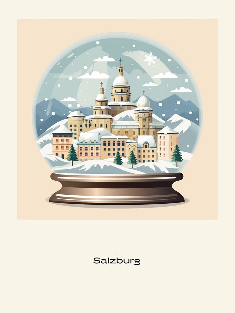 Salzburg Austria 3 Snowglobe Poster