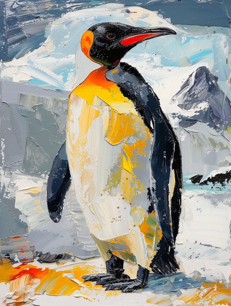 King Penguin Dunedin Taiaroa Head Colour Block Painting 3