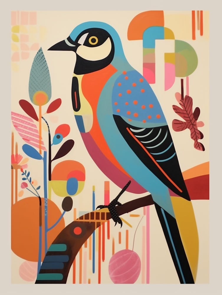 Colourful Scandi Bird American Kestrel 2