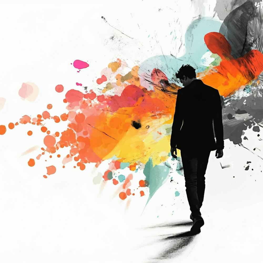 Silhouette d'un Homme Qui Marche 2