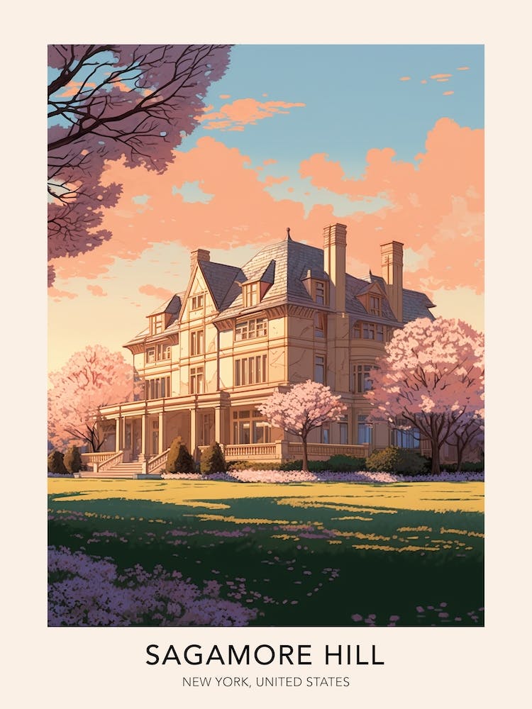 Sagamore Hill New York United States Travel Poster