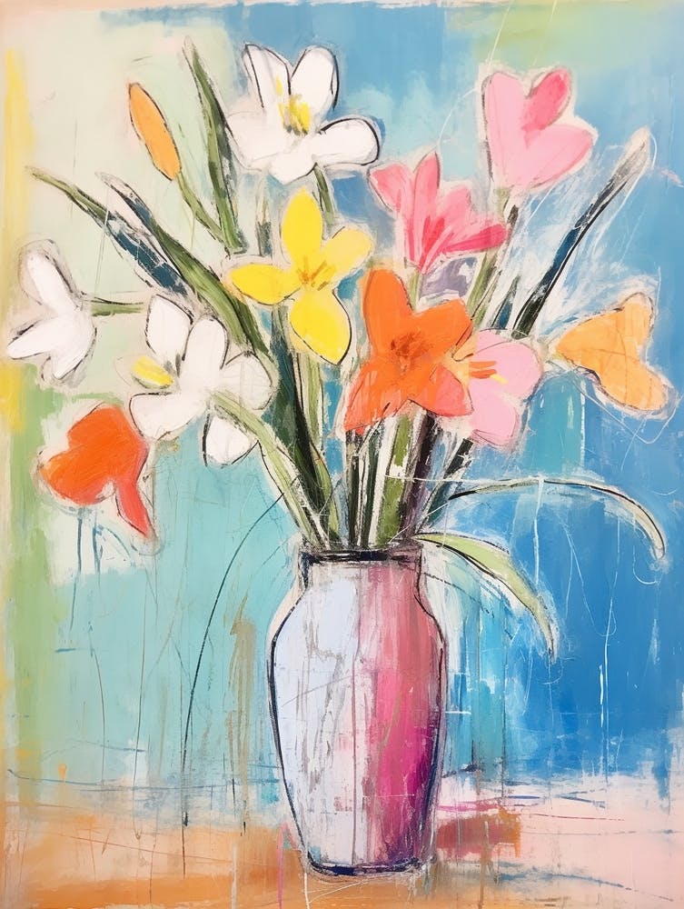 Flower Painting Fauvist Style Freesia 1