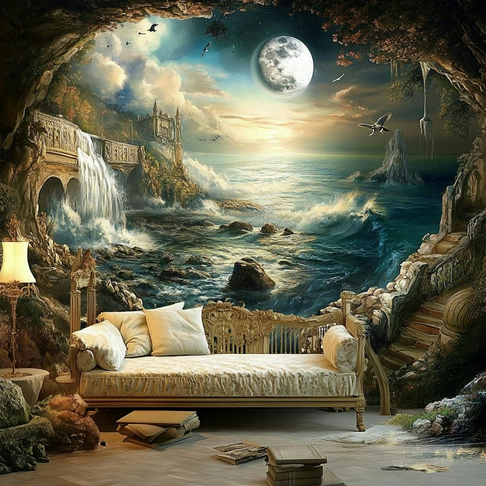 Sea moon in a home room