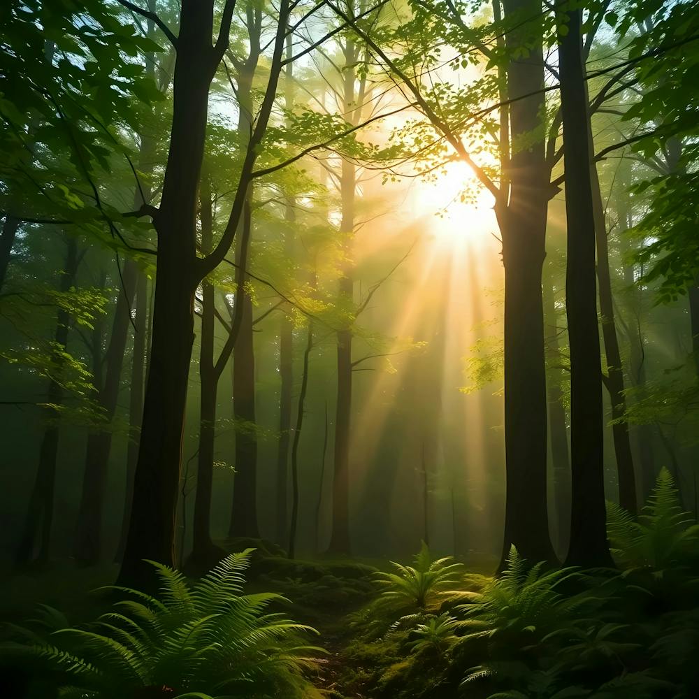 Sunrise In The Forest