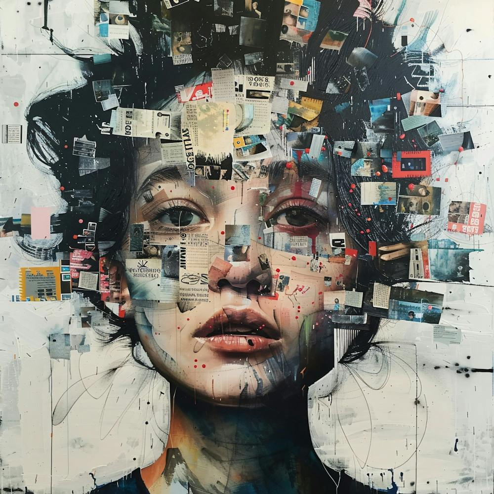 Collage Womans Face Art Design