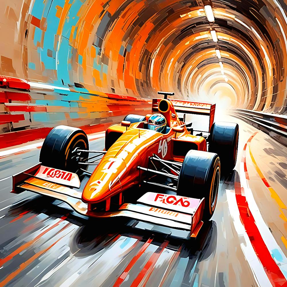 F1 Racing Car In The Tunnel