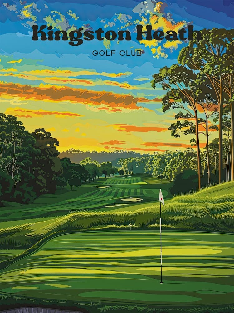 Kingston Heath Presidents Cup Travel Art Illustration