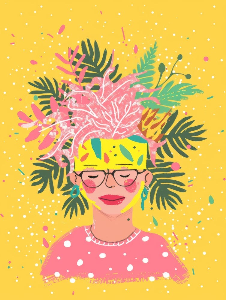 Girl With Flowers On Her Head 9