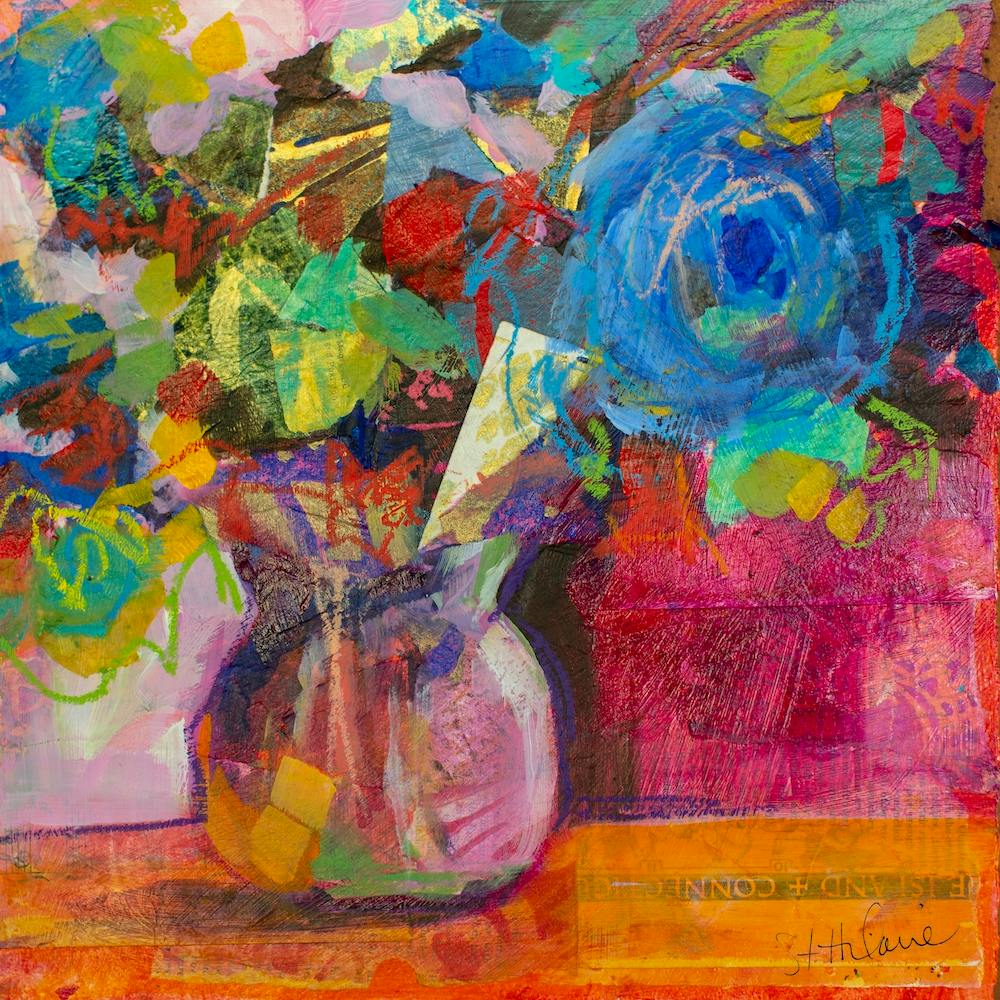 Abstract Green Nature Floral Square