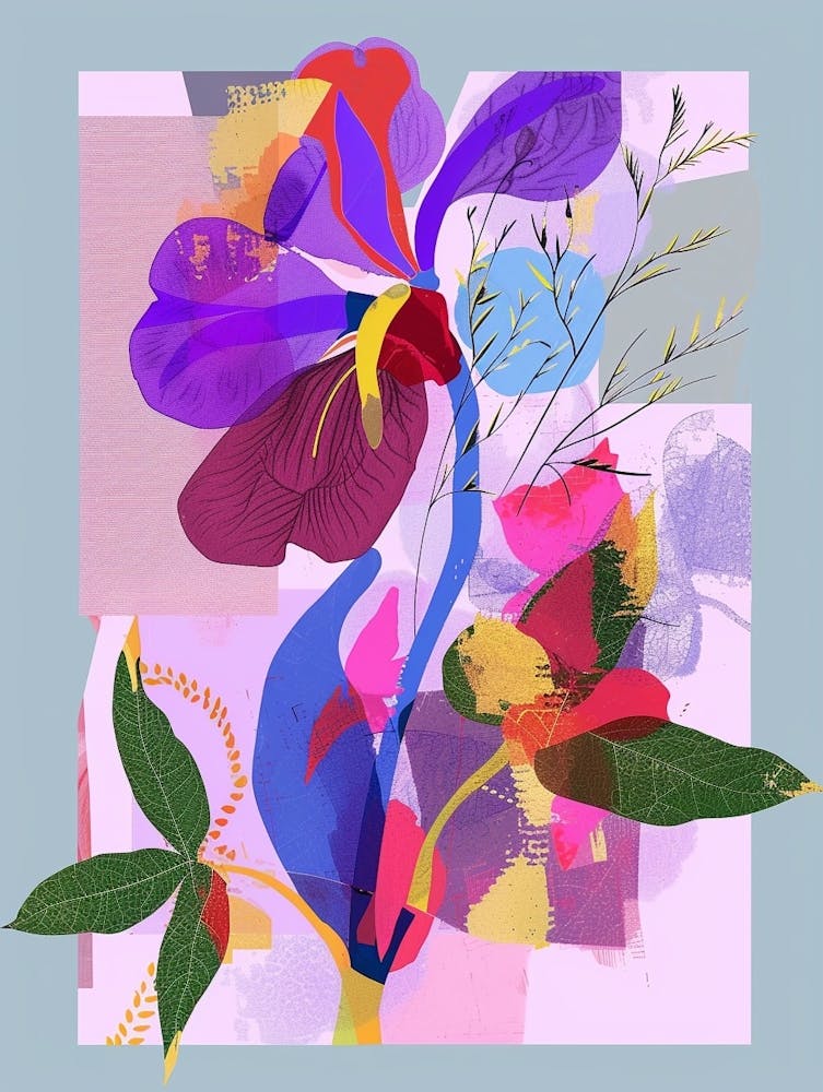 Sweet Pea 3 Neon Flower Collage