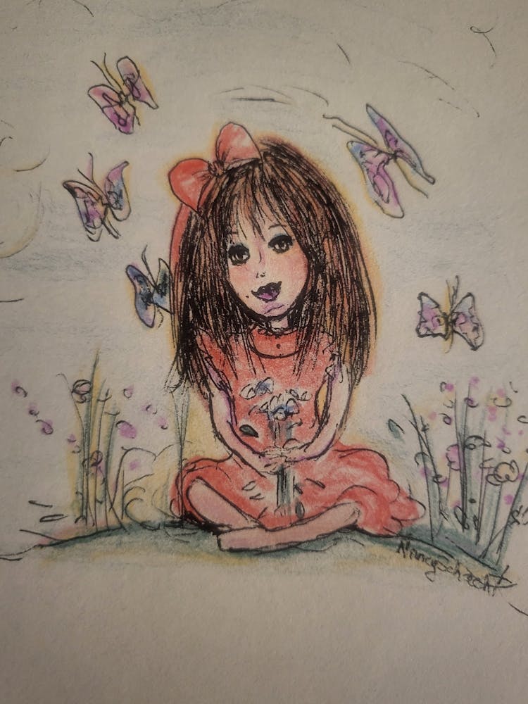 Little Girl With Butterflies 2
