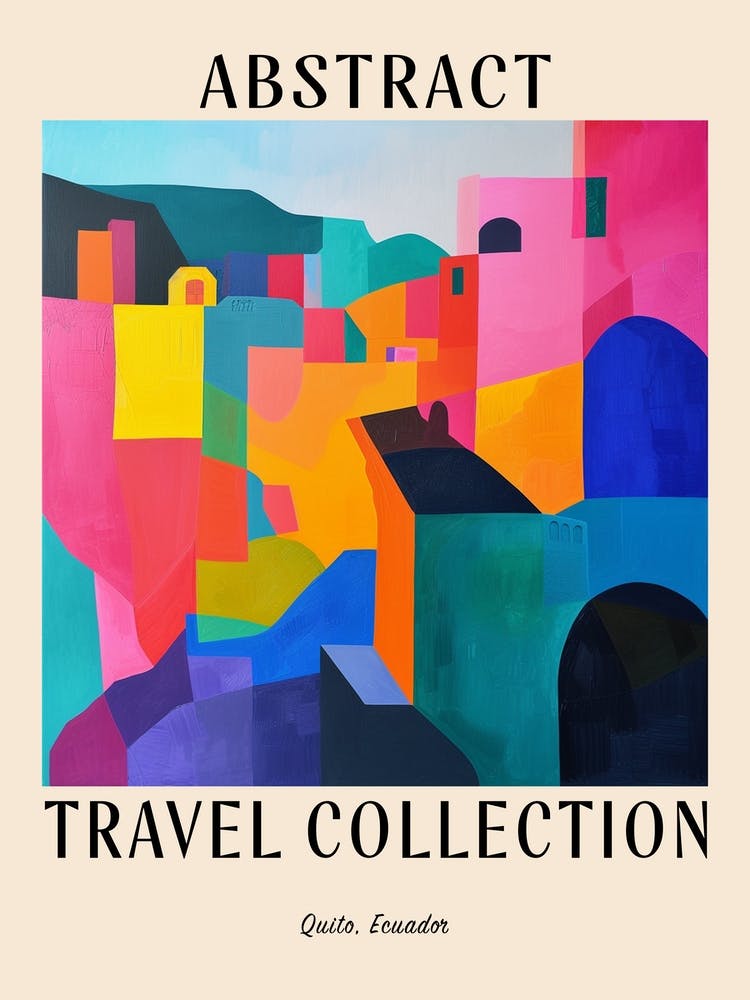 Abstract Travel Collection Poster Quito Ecuador 1