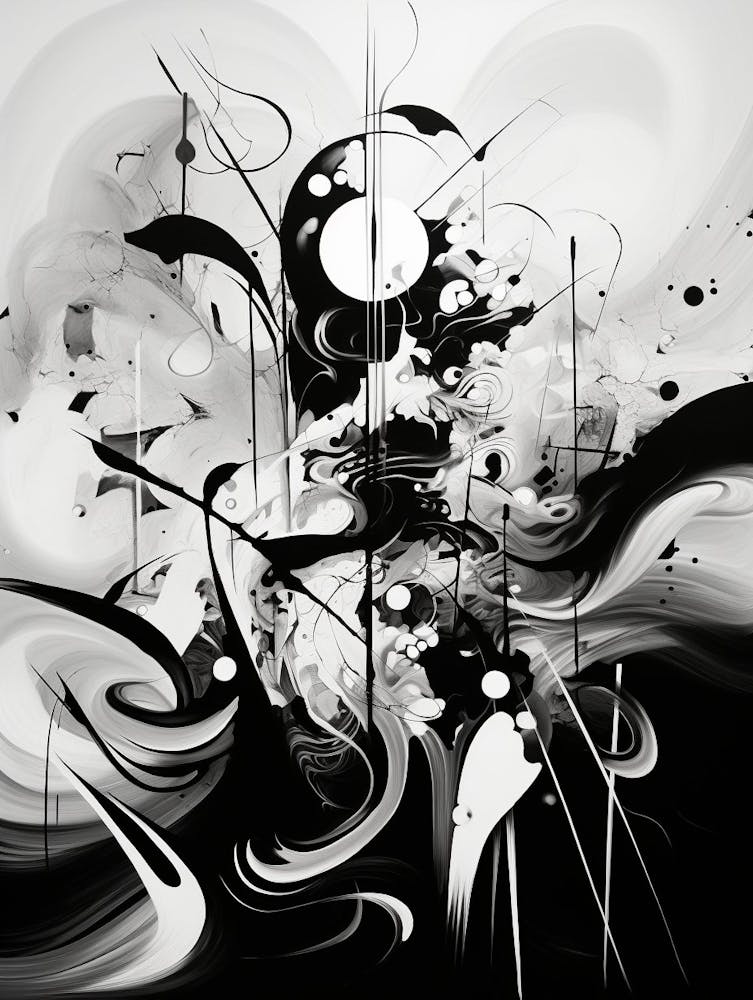Symbiosis Abstract Black And White 7