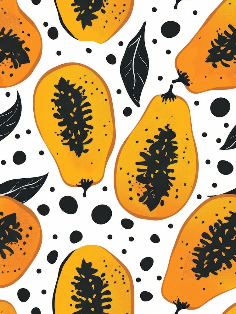 Seamless Pattern With Papaya 3