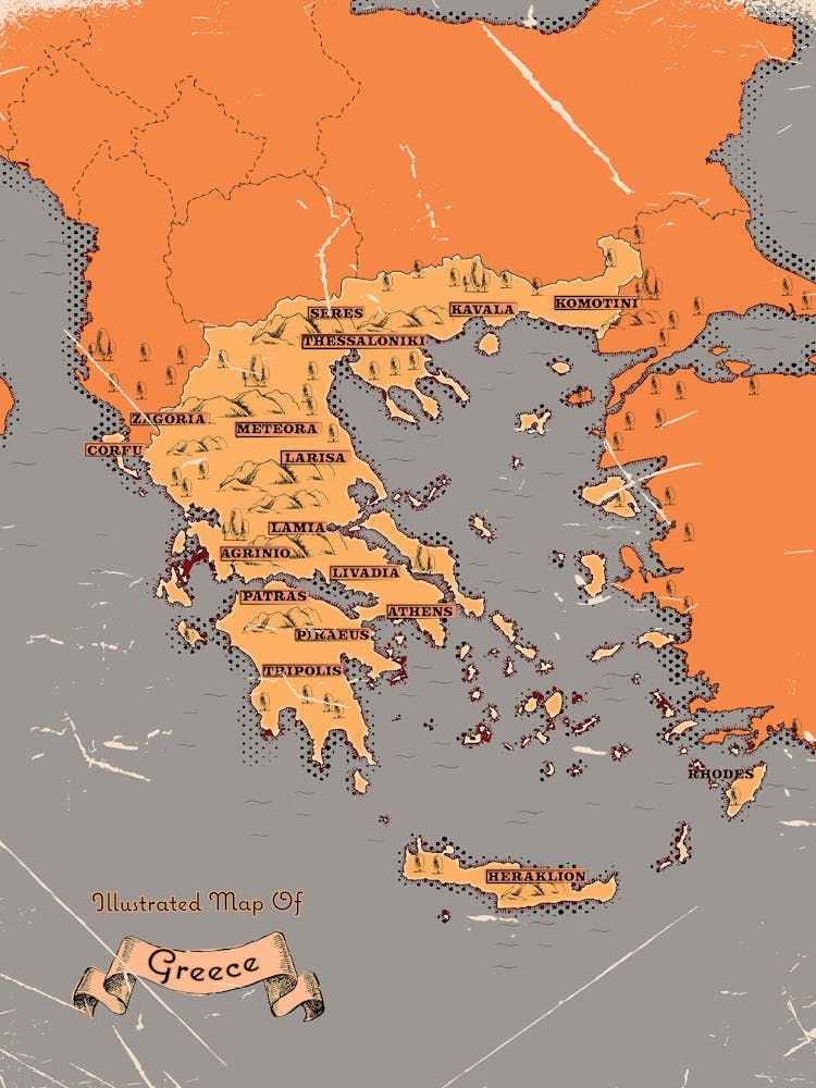 Vintage Griechenland-Karte