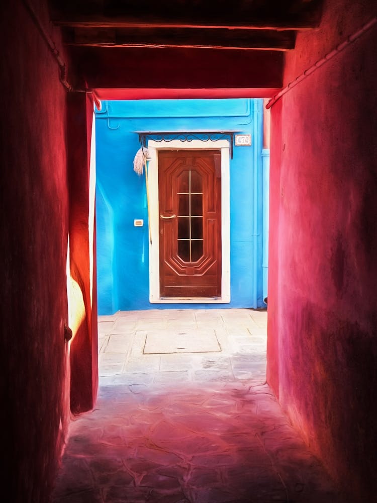Door At The End Of A Passage Burano