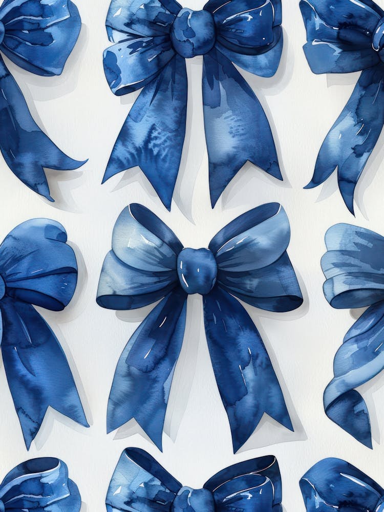 Blaue Spitzenschleifen 2 Muster