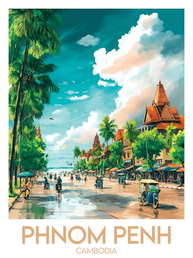 Affiche de voyage Phnom Penh