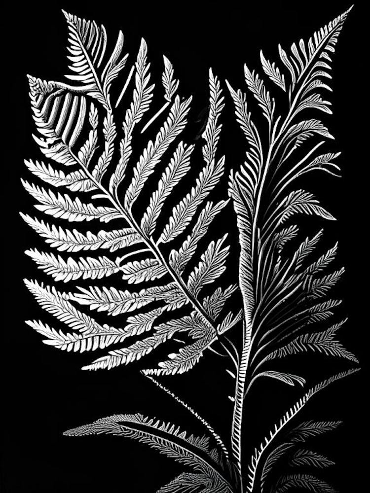 Spruce Needle Leaf Linocut 1