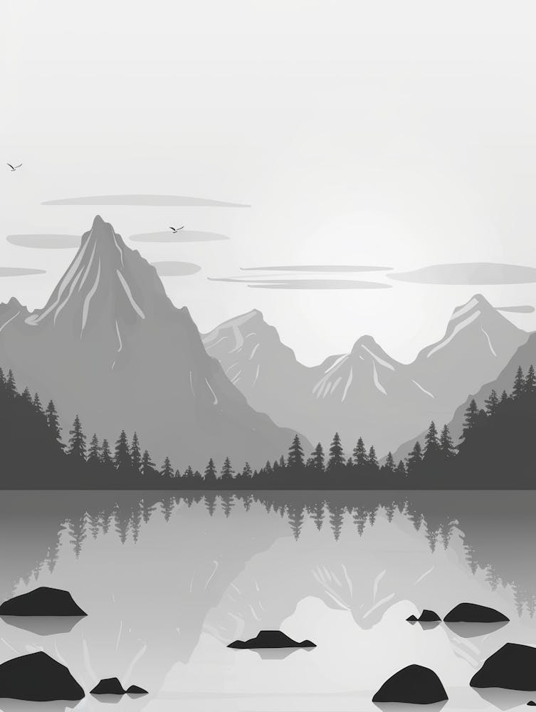 Mountain Landscape Vector Illustration