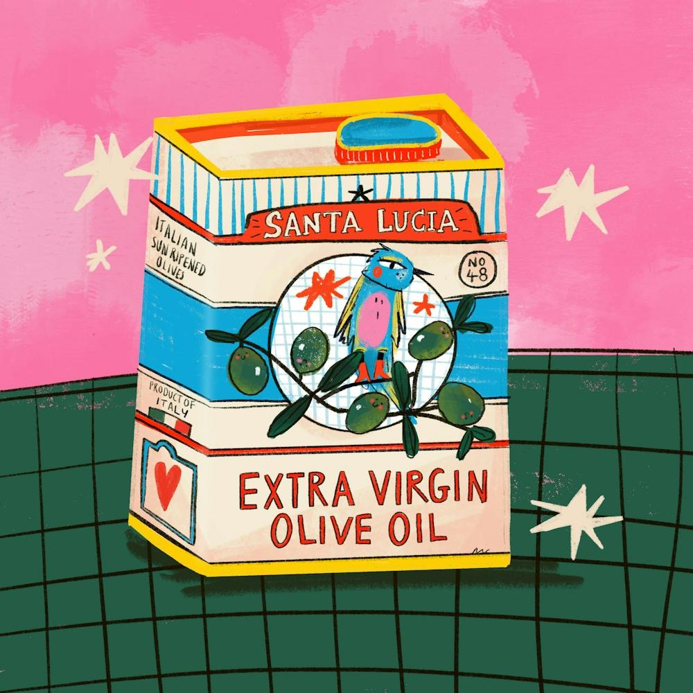 Vintage Olive Oil Square