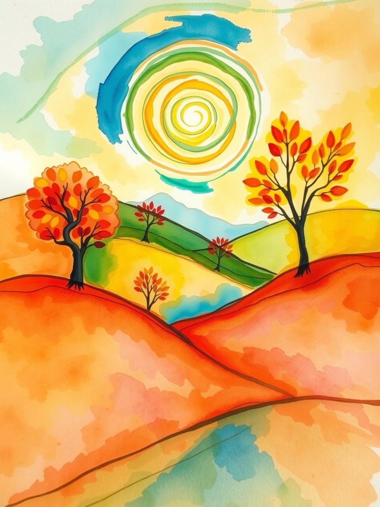 Flux Schnell Peinture à l'aquarelle délicate Un Abstrait Vibrant L 0