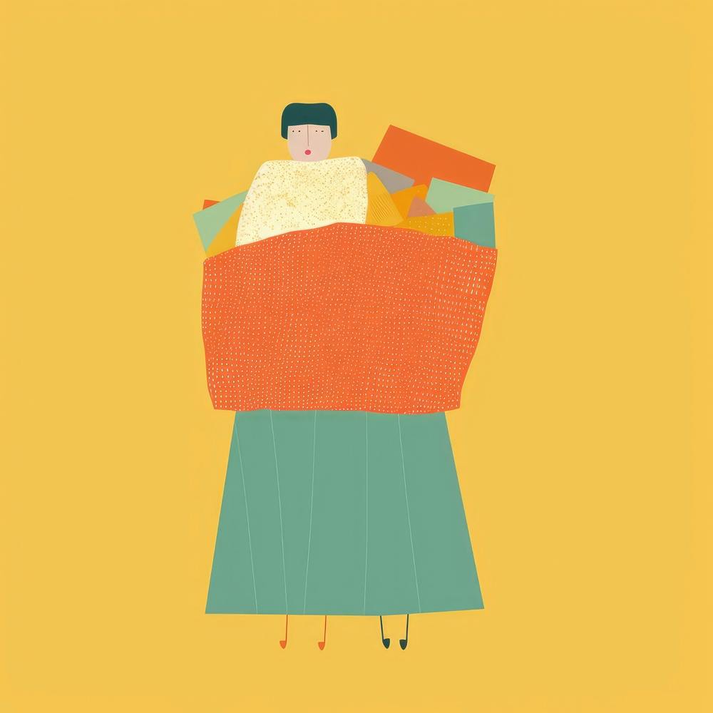 Illustration Of A Woman Carrying A Bag