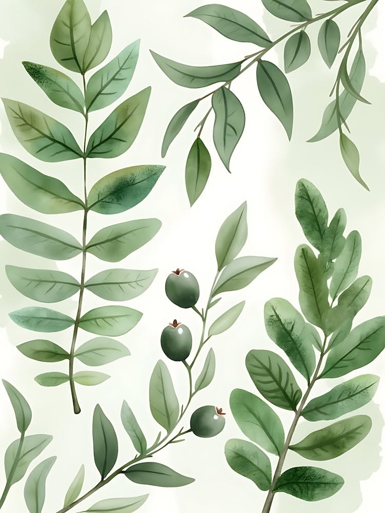 Delicate Botanical Sage Forms